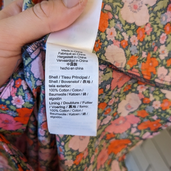 J. Crew Liberty Print Meadow Song Floral Cinched Waist Long Sleeve Dress - Picture 7 of 8